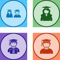 Graduates and Female Graduate Icon vector