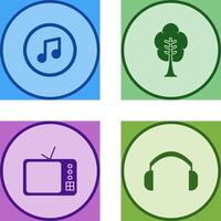 Music Player and Tree Icon vector