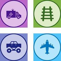 Ambulance and Train tack Icon vector