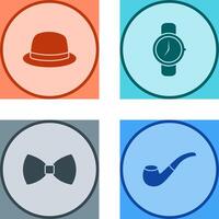 Hat and Watch Icon vector