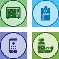 Heart Rate Moniter and Record Icon vector