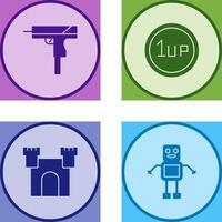 Gun and 1UP Icon vector