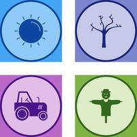 Sun and Tree Icon vector