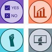 Yes No Option and Statistics Icon vector