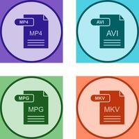 mp4 y avi icono vector