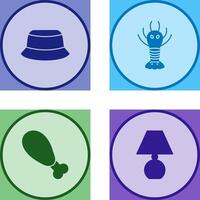 Men Hat and Lobster Icon vector