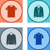 Plain T Shirt and Stylish Jacket Icon vector