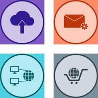 Upload to Cloud and Message Settings Icon vector
