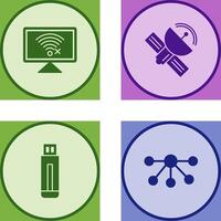 Disconnected Network and Satellite Icon vector