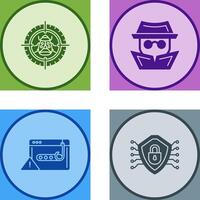 Bug Target and Hacker Icon vector