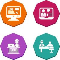 Online Job and Online Job Interview Icon vector