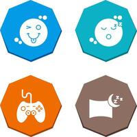 Tongue Out and Sleep Icon vector