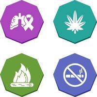 Cancer and Weed Icon vector