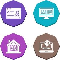 Online Certificate and Profile Icon vector