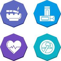 Broken Cigarette and Chewing Gum Icon vector