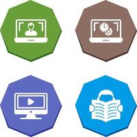 Flex Time and Online Lesson Icon vector