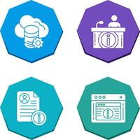 cloud data and information desk Icon vector