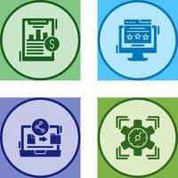 Financial Analytics and Webpage Icon vector