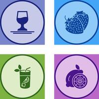 Wine and Strawberry Icon vector