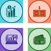 Chart Up and Money Down Icon vector