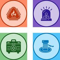 Caution Fire and Siren Icon vector