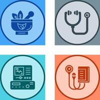 Ayurvedic and Stethoscope Icon vector