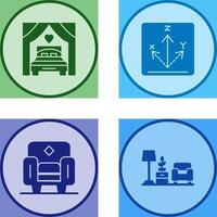 Bed and Axis Icon vector
