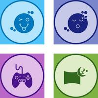 Tongue Out and Sleep Icon vector