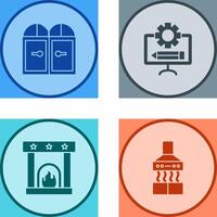 Door and Blueprint Icon vector