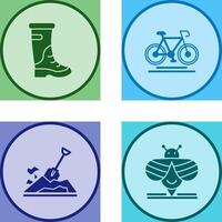 Rain Boots and Cycling Icon vector