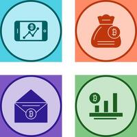 Line Chart and Money Bag Icon vector