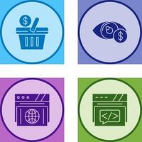 compras cesta y ojo icono vector