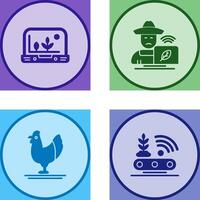 Smart Farm and Farmer Icon vector