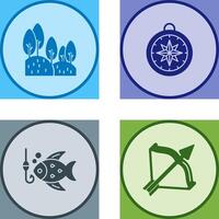 Forest and Compass Icon vector