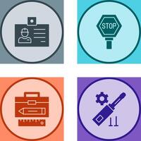 Identity Card and Stop Sign Icon vector