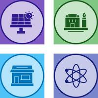 Solar Energy and Factory Icon vector