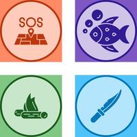 Sos and Fish Icon vector