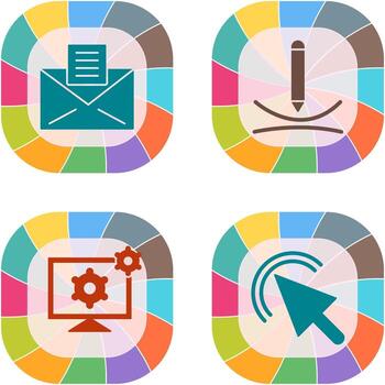 correo electrónico documentos y dibujar curva icono vector