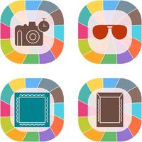 glasses and timer on camera Icon vector