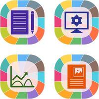 write feedback and computer settings Icon vector