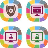 security settings and download webpage Icon vector