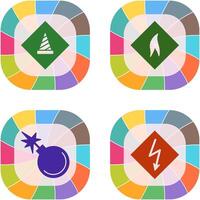under construction and flammable material Icon vector