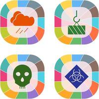 rain and heavy machinery Icon vector