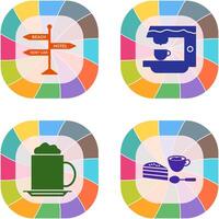 signboard and coffe machine Icon vector