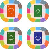 heart cards and diamonds card Icon vector