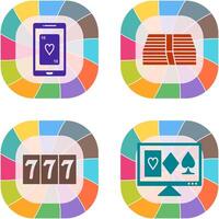phone gambling and pack of bills Icon vector