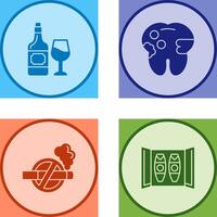 vino y caries icono vector