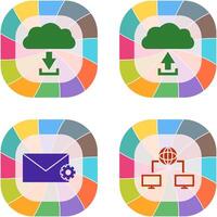 download from cloud upload to cloud Icon vector