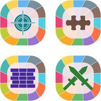 Target and Puzzle Piece Icon vector