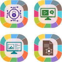 Data Security and Content Production Icon vector